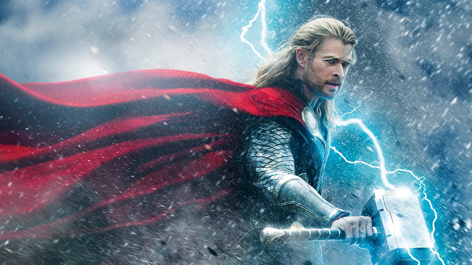 Preview wallpaper thor the dark world, thor, chris hemsworth, battle  1920x1080