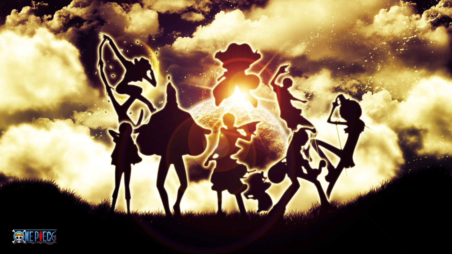 One Piece Crew Silhouette Wallpaper