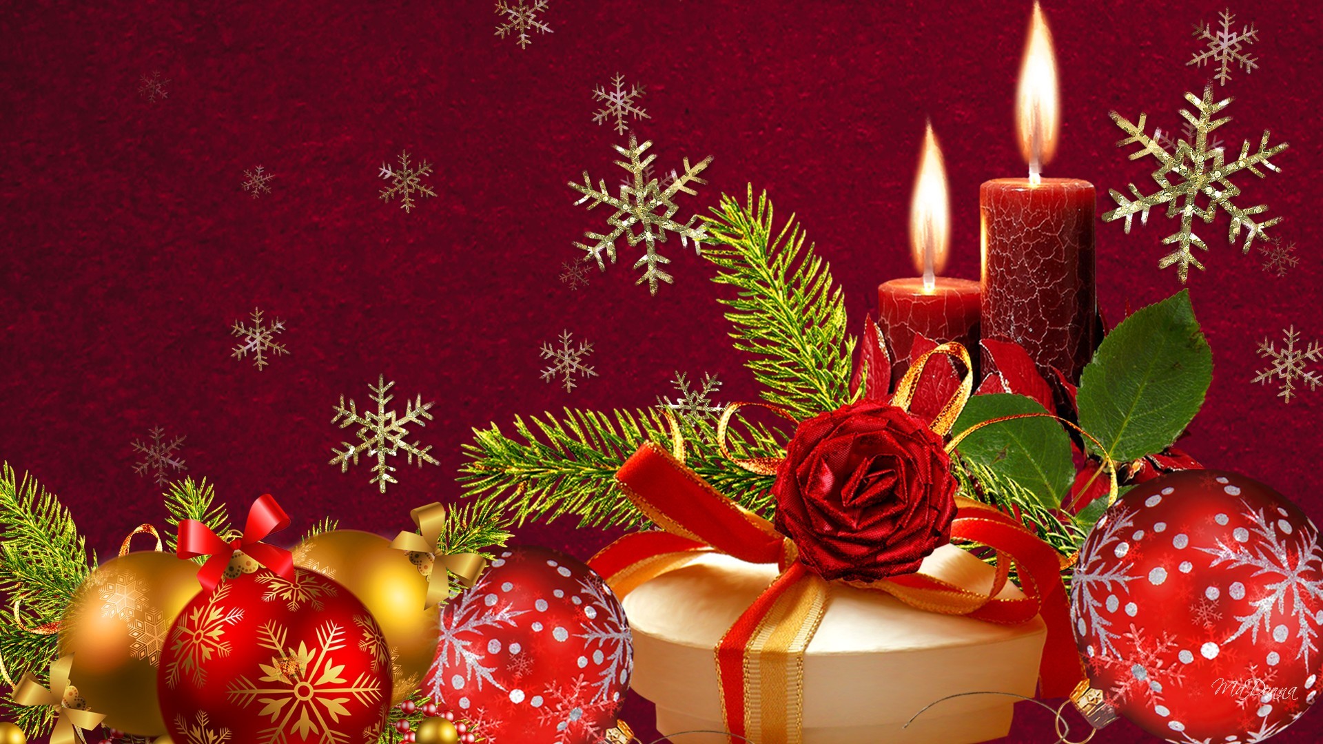 Red and Green Christmas - Backgrounds, Wallpapers, Pictures, Pics .