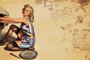 Pin Up Vintage Wallpaper